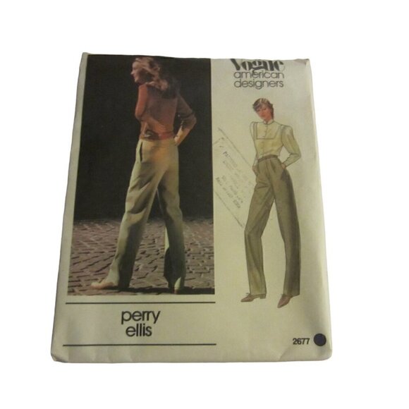 Vogue Women's Vintage Sewing Pattern 2677 Pants Beige Size 16 - Picture 1 of 5